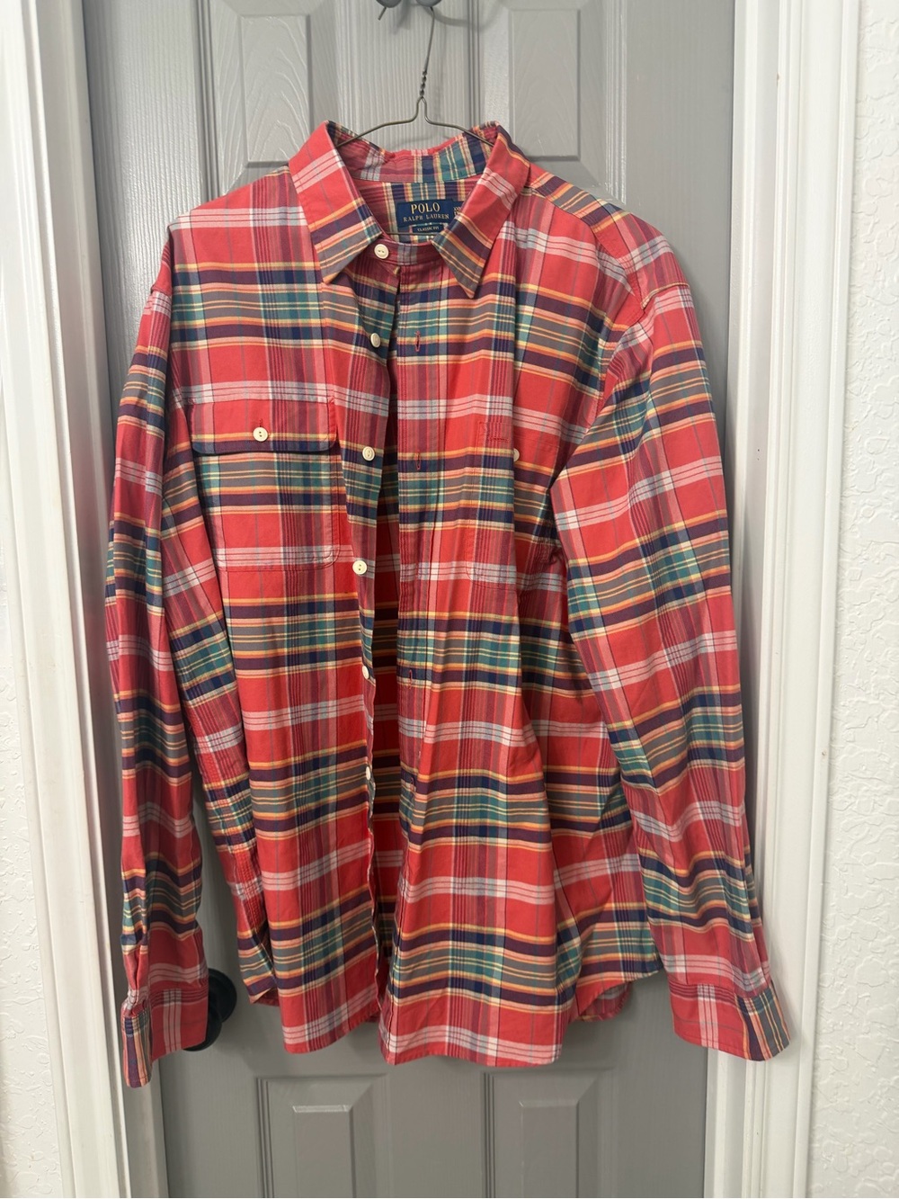 Ralph Lauren Red Plaid Cotton Button-Down Shirt